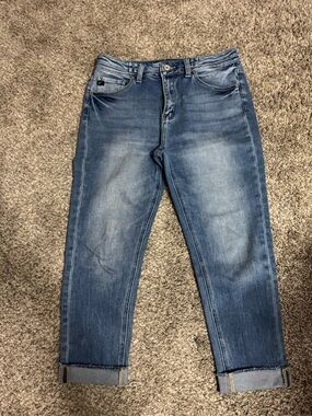 KanCan Women's Ankle Cropped Jeans - Medium Blue Wash